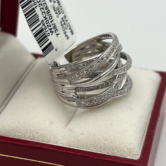 ❤️SOLD❤️ EFFY Diamond Crossover Statement Ring 3/4 ct. t.w.14K White Gold.Size 6 - Picture 6 of 17